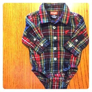 Wrangler Newborn Baby Boy Navy Plaid Bodysuit